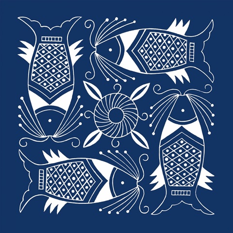 Chinese Indigo Fish IV