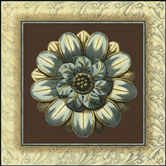 Brown and Blue Rosettes I