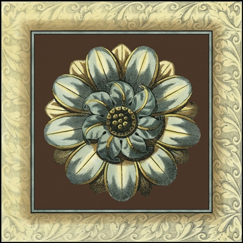 Brown and Blue Rosettes I