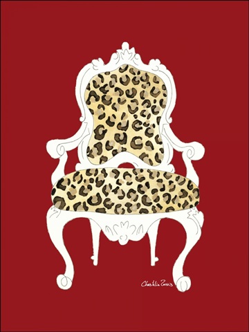 Leopard Chair on Red
