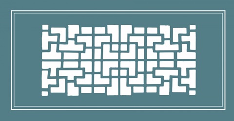 Shoji Screen in Teal III