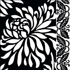 Graphic Chrysanthemums I