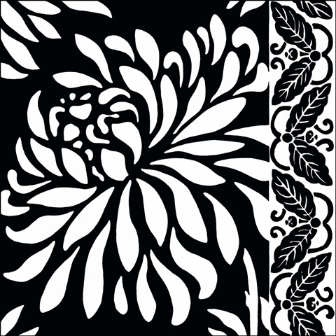 Graphic Chrysanthemums I