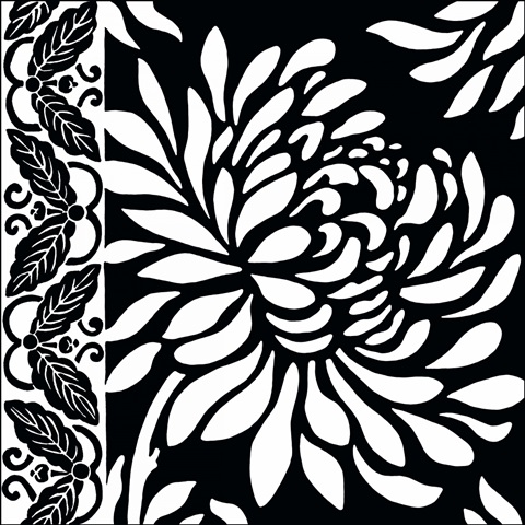 Graphic Chrysanthemums II