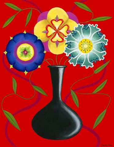 Stylized Flowers in Vase I