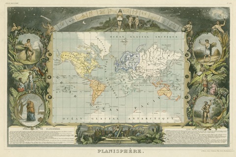 1885 Planisphere of the World