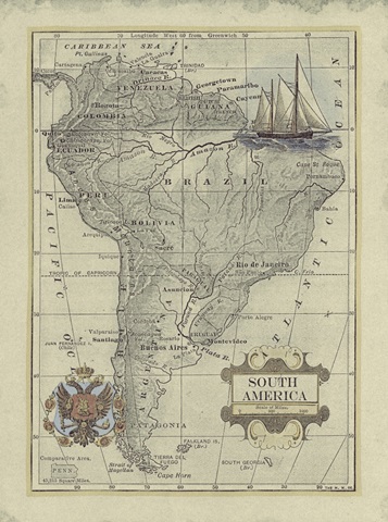Antique Map of South America