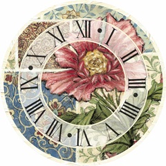 Cottage Rose Clock