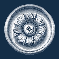 Classic Medallion on Navy I