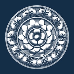 Classic Medallion on Navy II