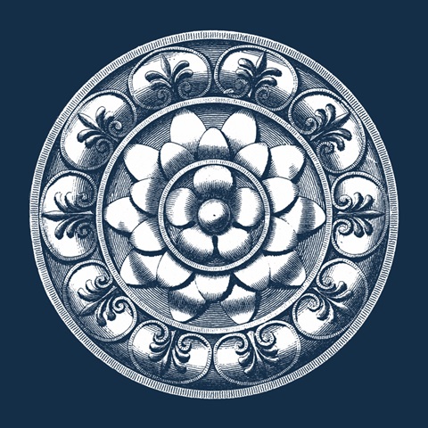 Classic Medallion on Navy II