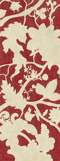 Linen Silhouette on Red I