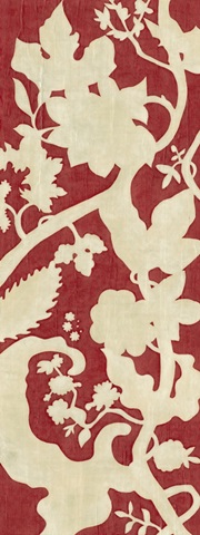 Linen Silhouette on Red II