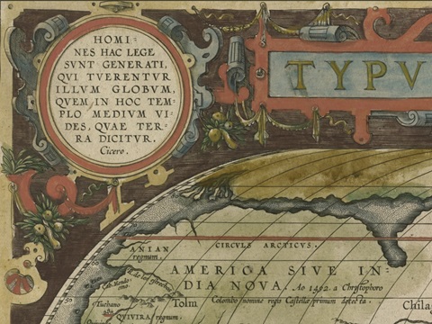 Antique World Map Grid I