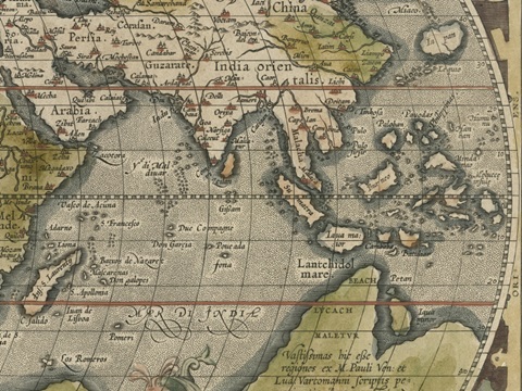Antique World Map Grid VI