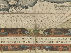 Antique World Map Grid VIII