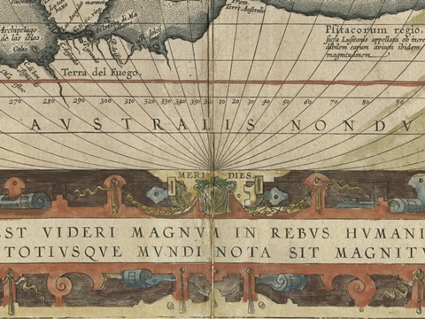Antique World Map Grid VIII