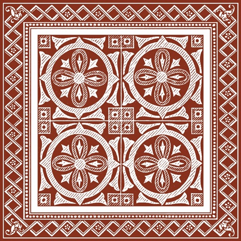 Cinnabar Woodblock I