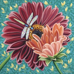 Dragonfly on Blooms II
