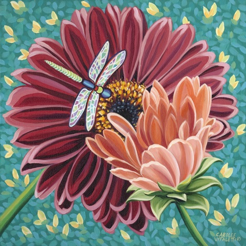 Dragonfly on Blooms II