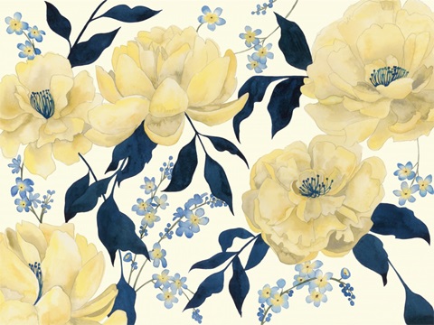 Fleurs D'or et Bleu II