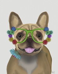 French Bulldog and Flower Glasses