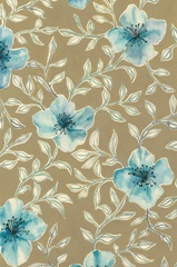 Gilded Blue Flowers I