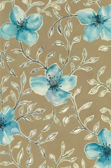 Gilded Blue Flowers II