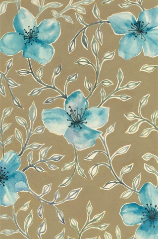 Gilded Blue Flowers II