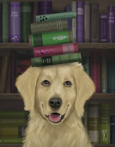 Golden Retriever and Books
