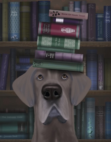 Great Dane and Books