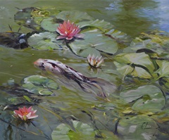 Koi and Lilies III