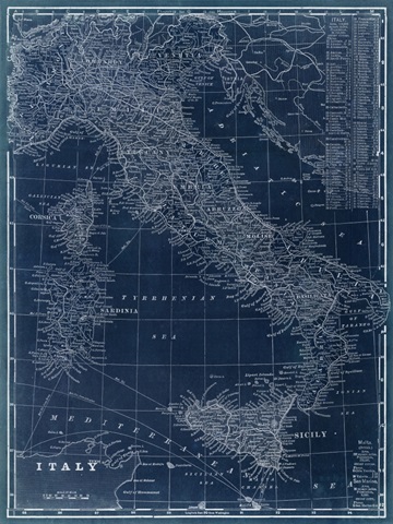 Map of Italy Blueprint