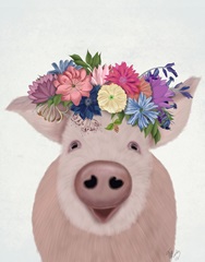 Pig and Flower Crown