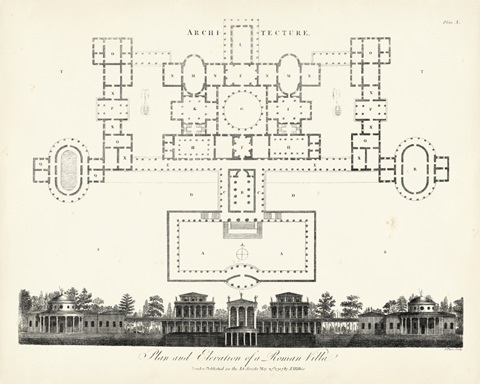 Plan and Elevation for a Roman Villa