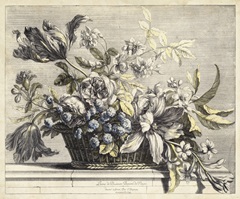 Vintage Basket of Flowers I