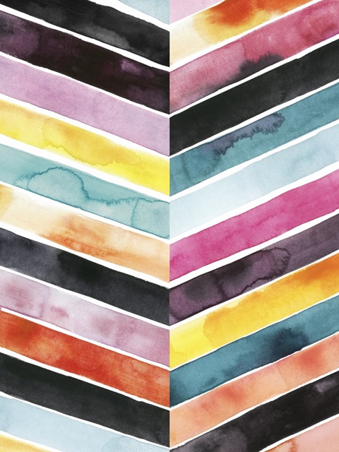 Vivid Watercolor Chevron II