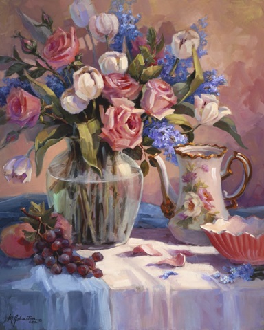 White Tulips and Roses