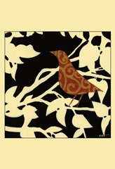 Ornate Bird on White Branch