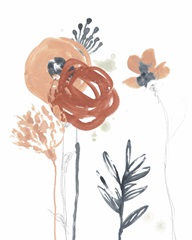 Blush and Navy Floral I