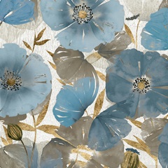 Blue and Gold Poppies II