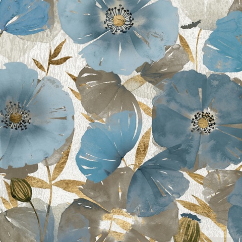 Blue and Gold Poppies II