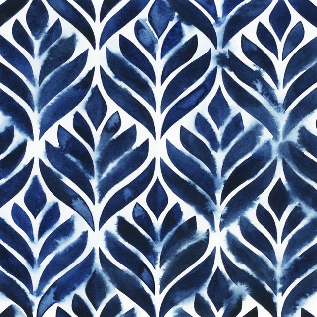 Cobalt Watercolor Tiles IV