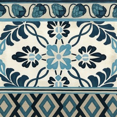 Non-Embellished Indigo Frieze I