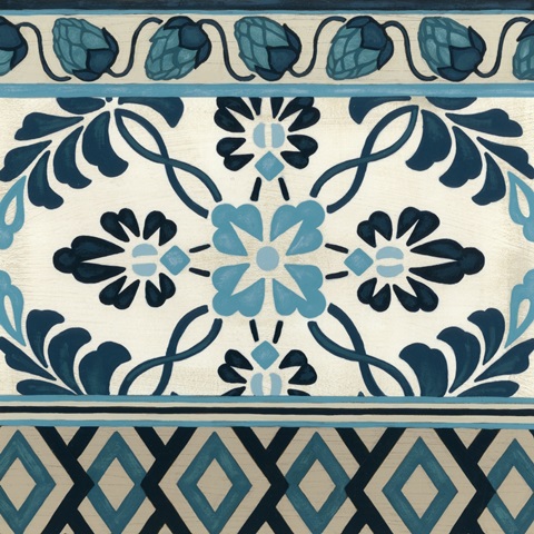 Non-Embellished Indigo Frieze I