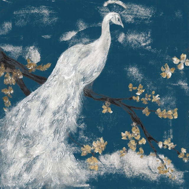 White Peacock on Indigo I