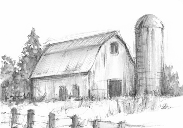 Black and White Barn Study I