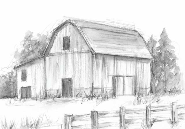 Black and White Barn Study II