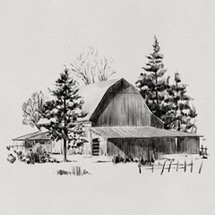 Distant Barn Sketch II