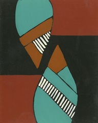 Rust and Teal Patterns VIII